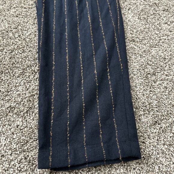 White Sand Waist Belt Trunk Pants Dark Blue Striped Men’s Size 50 Made In Italy - Picture 2 of 12